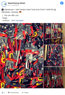 1️⃣ Warehouse 1 with Garden Hand Tools from WOLF GARTEN @ Mannheim, Germany ????????  - sasa@tools