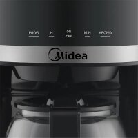 Midea MA-D1502W – Filterkaffeemaschine mit 1,5?l Glaskanne und Warmhaltefunktion